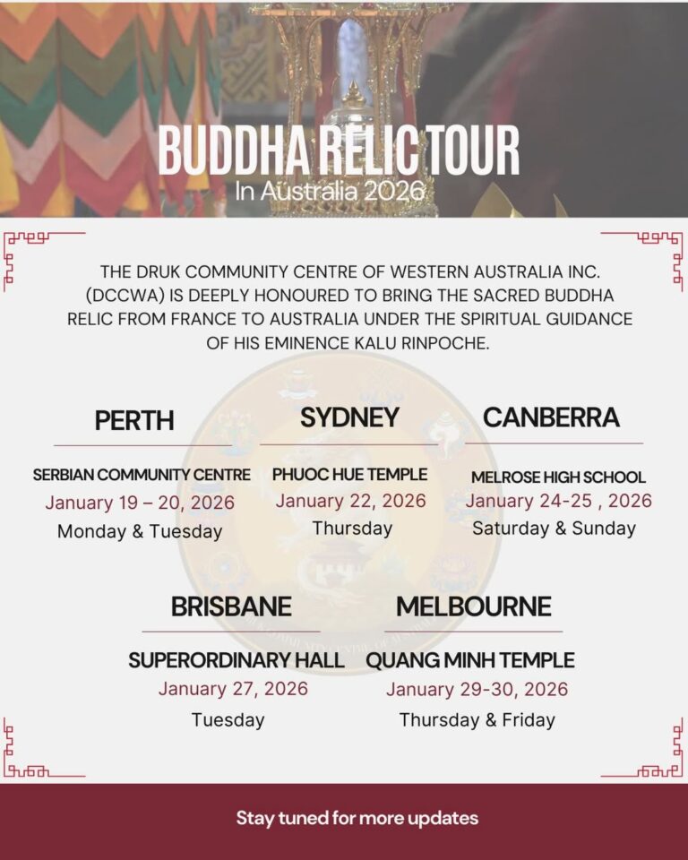 Buddha Relic tour in Australia 2026
